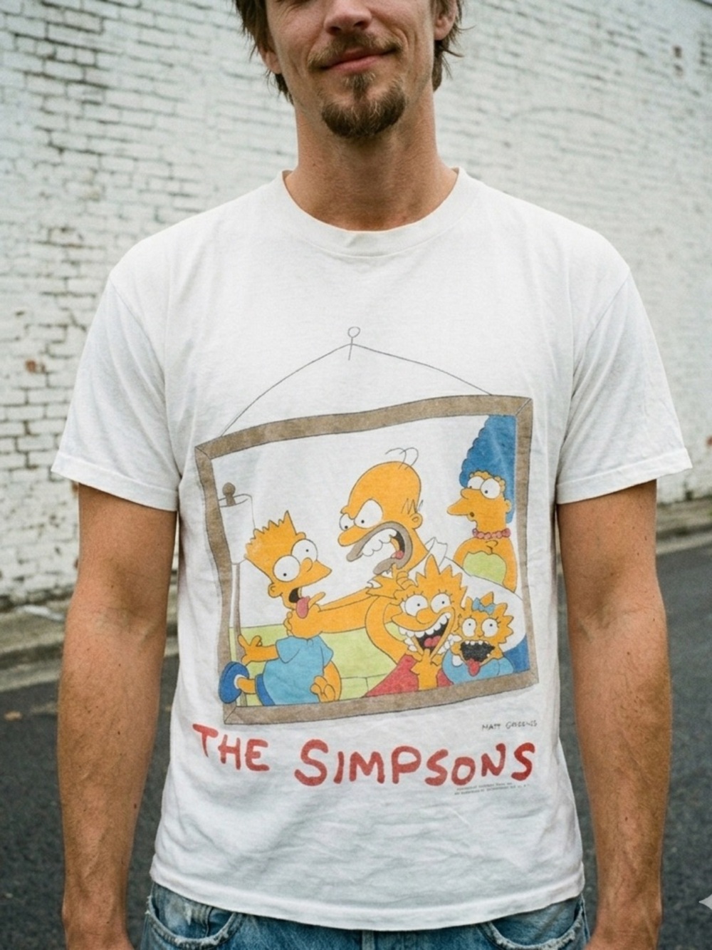 Vintage 90s The Simpsons Homer Bart Matt Groening SSI Single Stitch 1990 Sz L